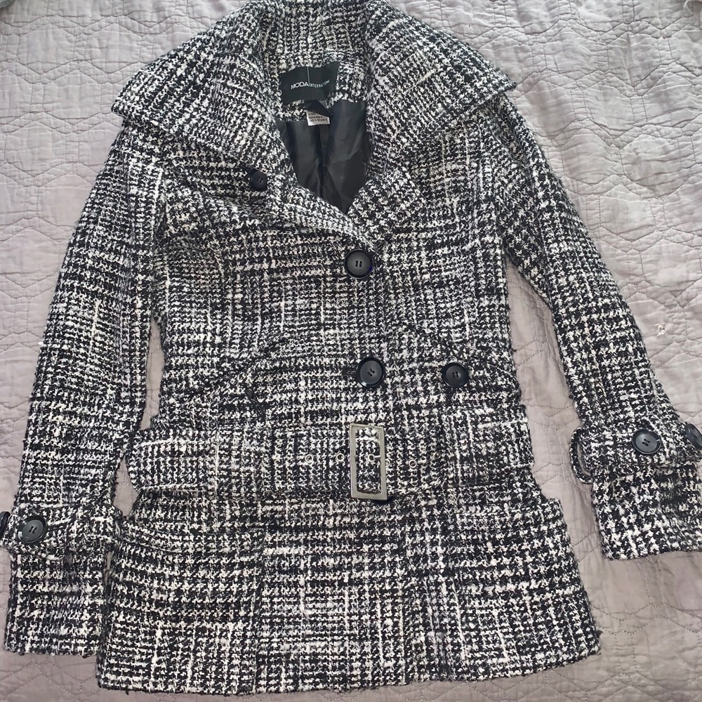 Belted Pea coat with 4 pockets